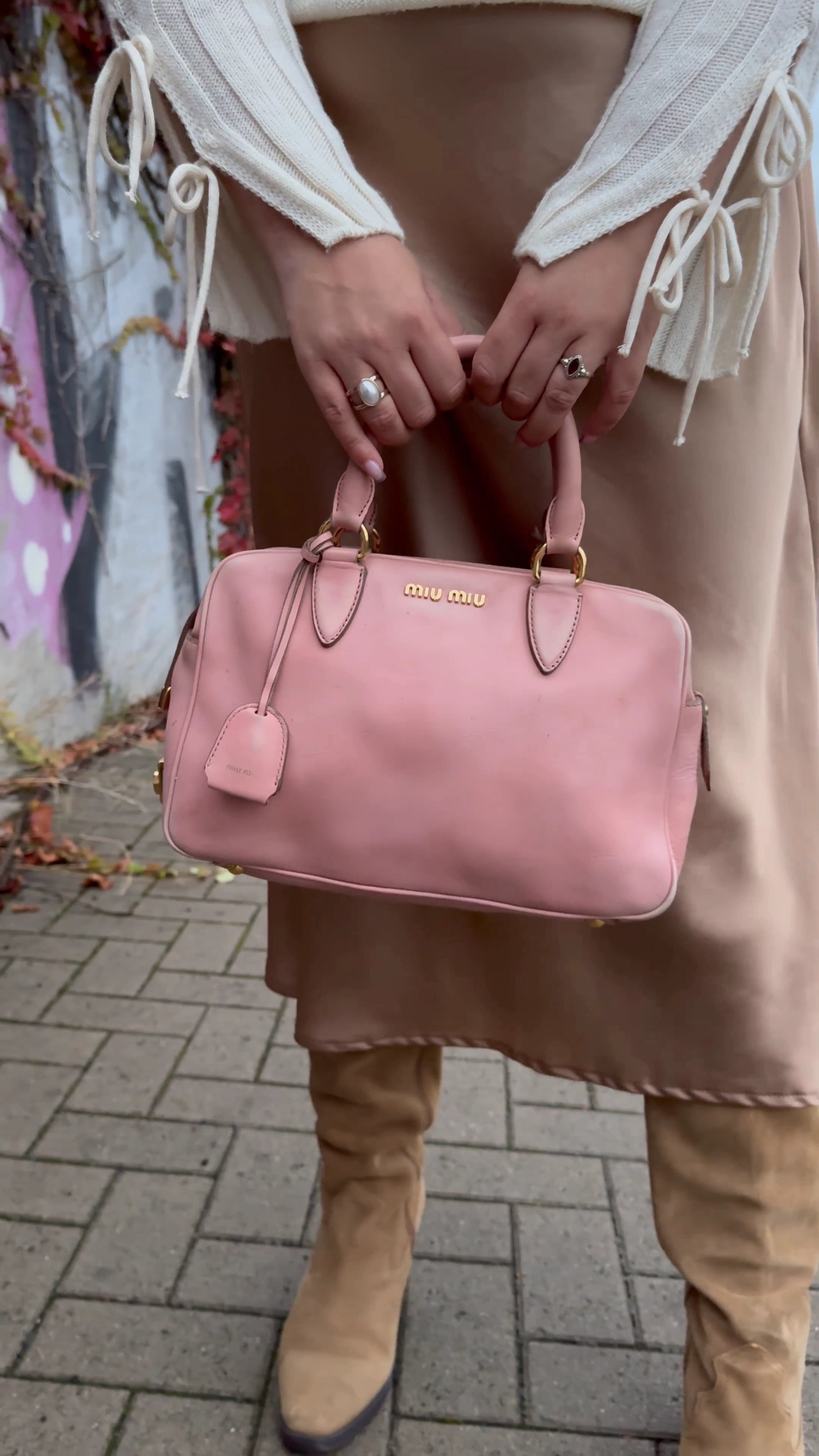 Miu Miu Tasche Coffer Bag aus Leder braun