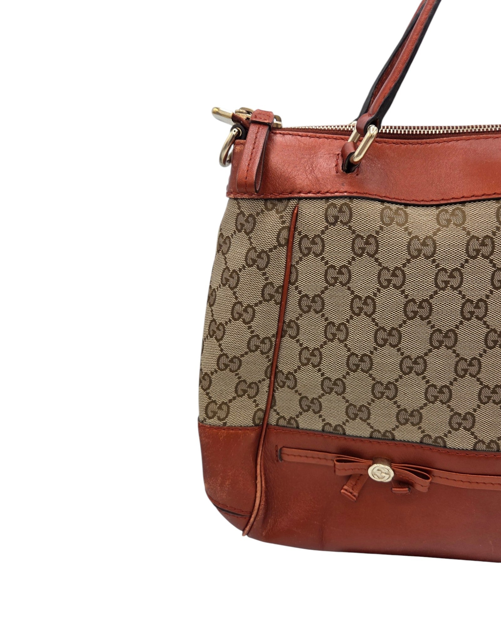 Gucci Mayfair Tote Bag GG Canvas Cognac Braun Leder
