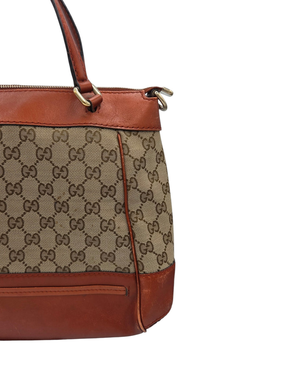 Gucci Mayfair Tote Bag GG Canvas Cognac Braun Leder