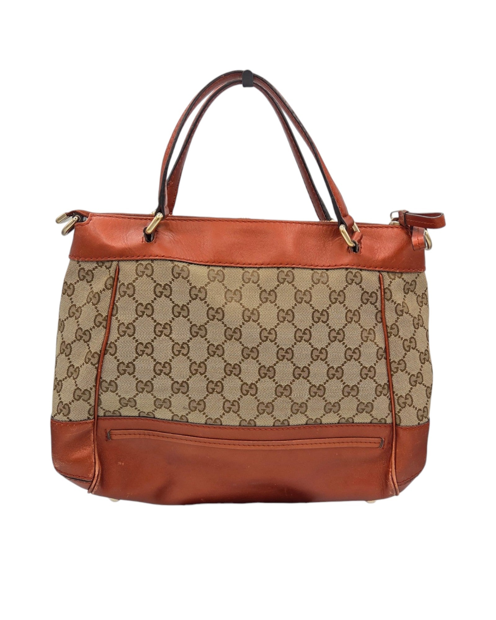 Gucci Mayfair Tote Bag GG Canvas Cognac Braun Leder