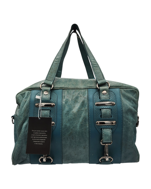 Blaue Balenciaga Tasche Boston Bag Frontansicht