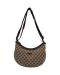 Gucci GG Monogram Canvas Cross Body Hobo Bag Braun