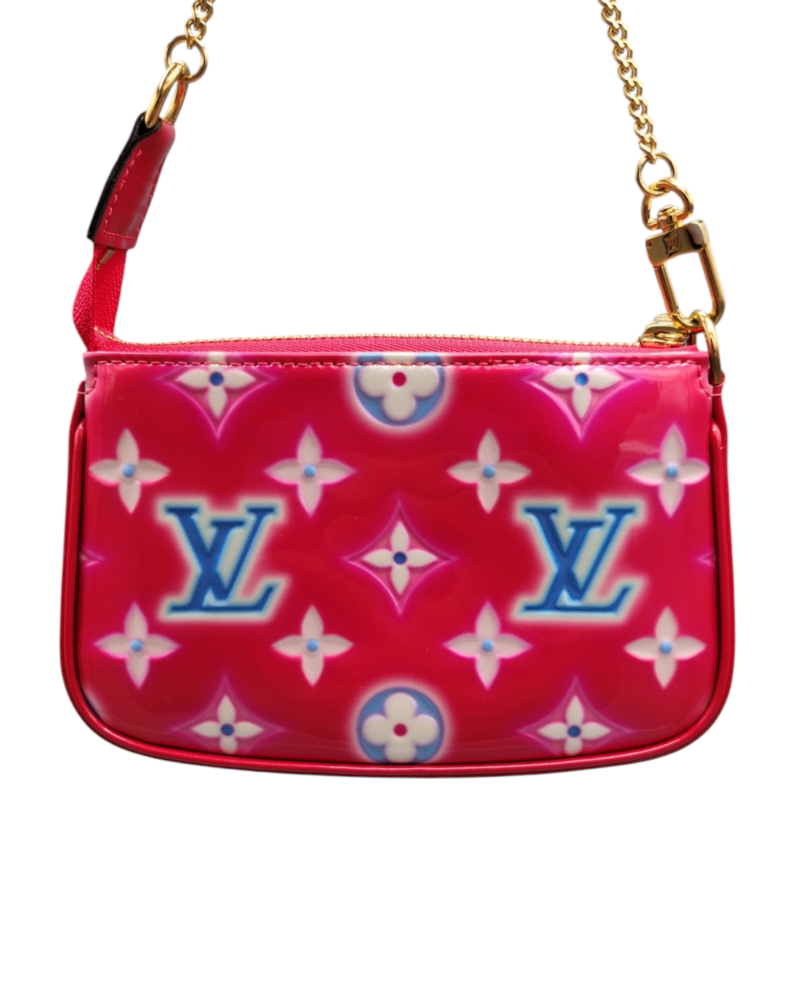 Valentin Vernis mini pochette von Louis Vuitton in rotem lackleder