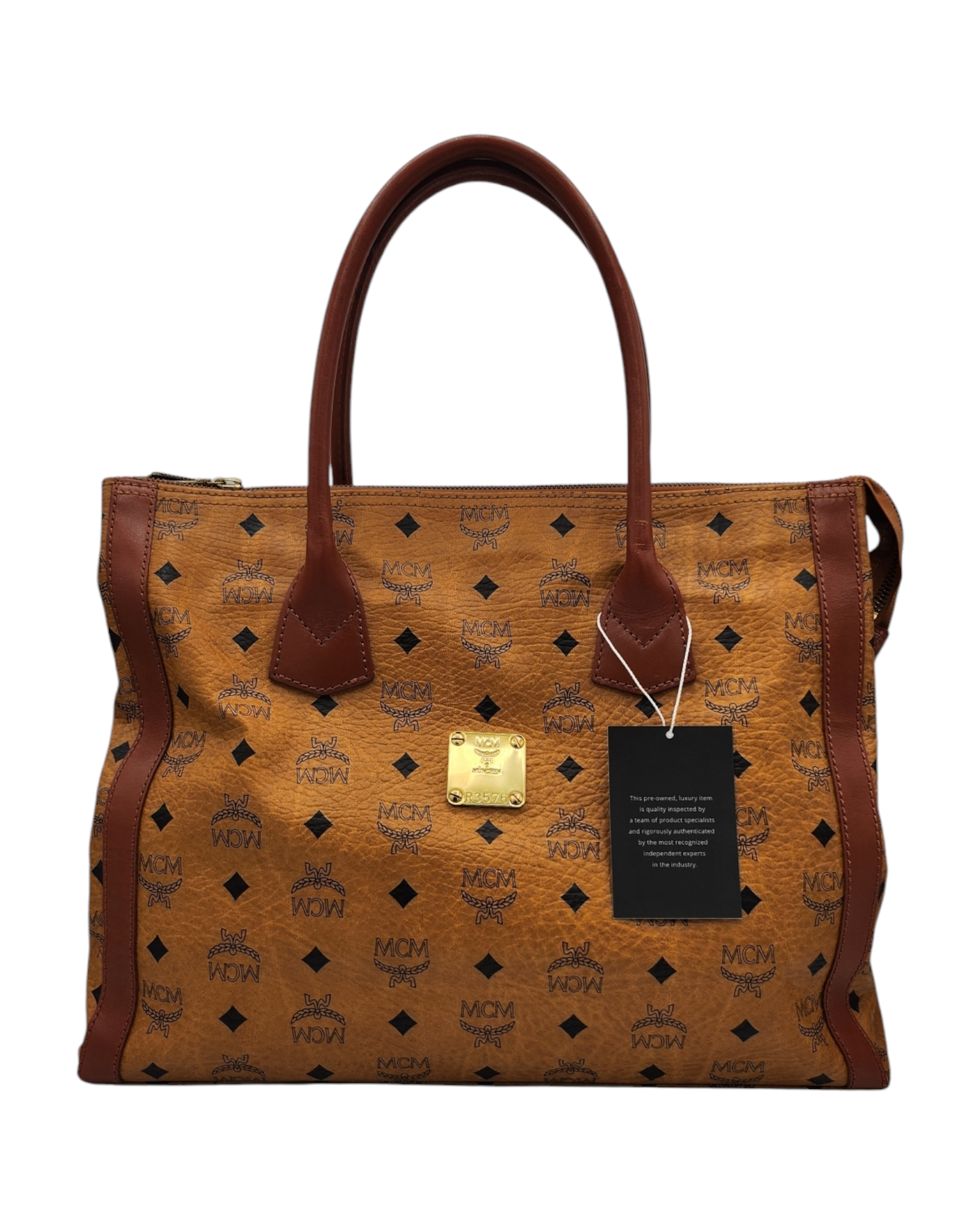 mcm tote bag classic monogram braun