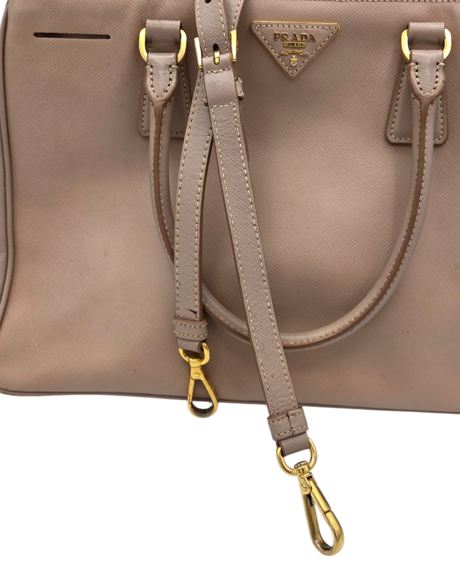 Prada Galleria Nude Saffiano Leder Groß