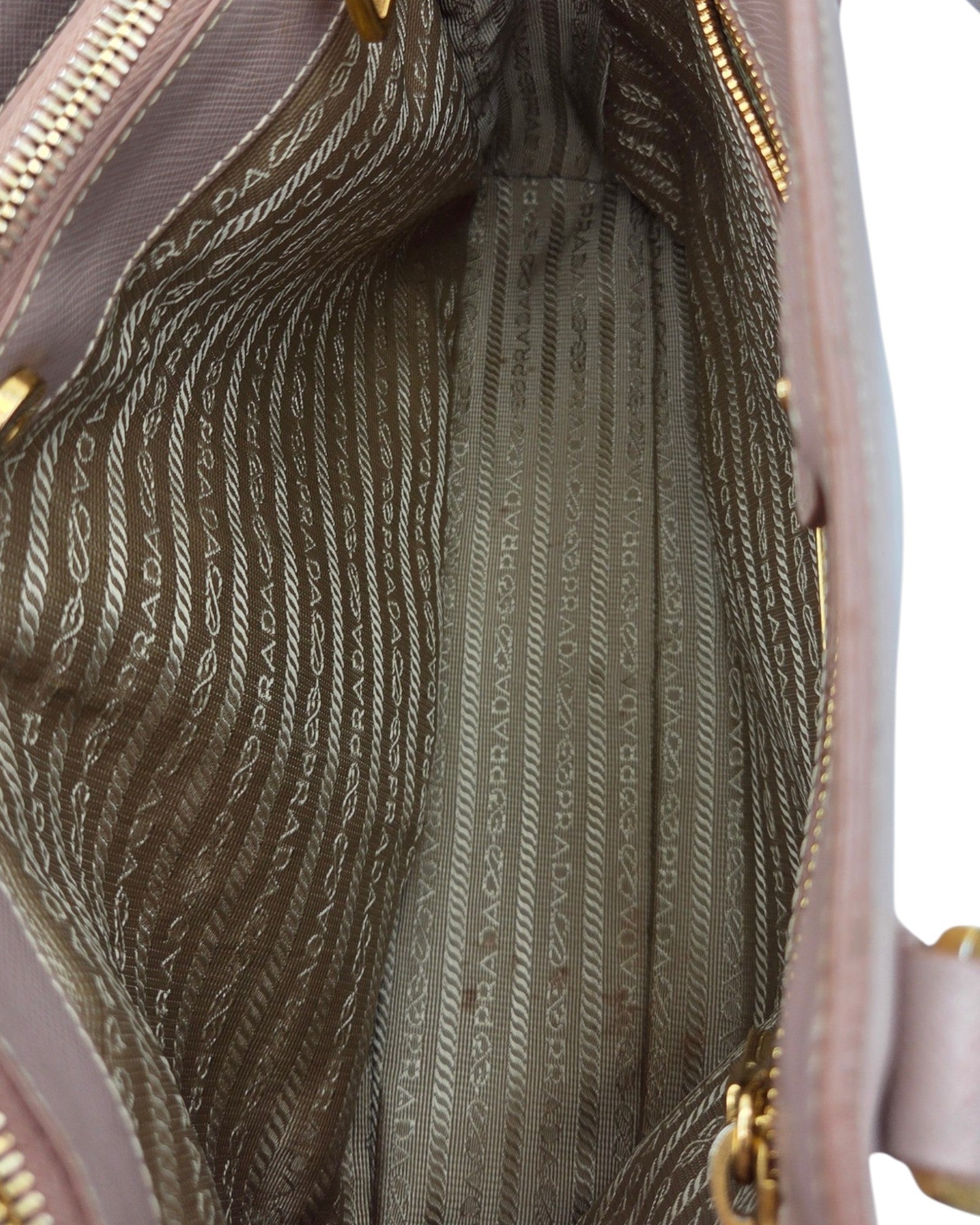 Prada Galleria Nude Saffiano Leder Groß