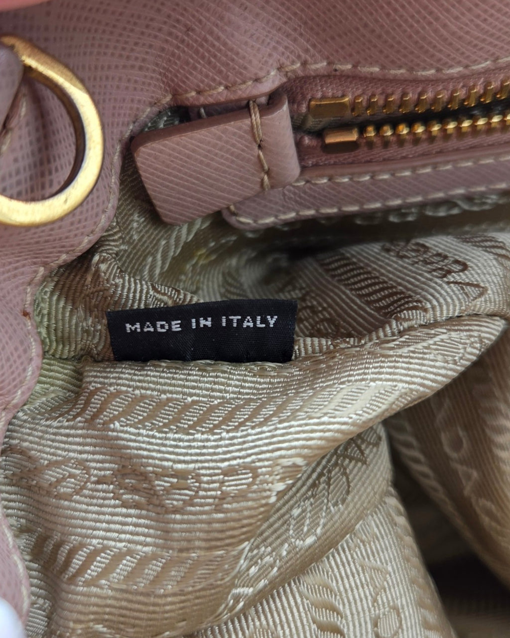 Prada Galleria Nude Saffiano Leder Groß