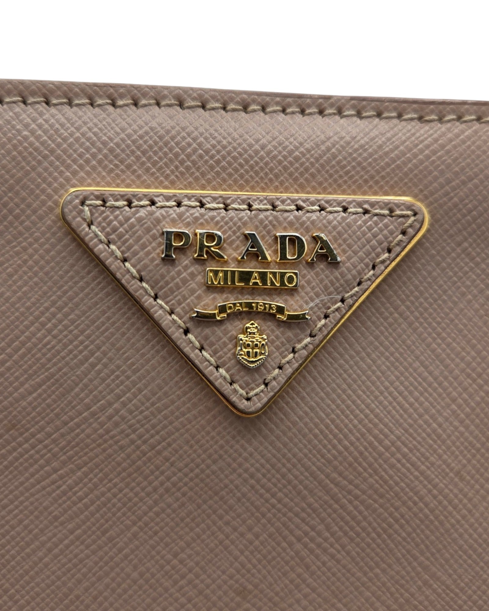 Prada Galleria Nude Saffiano Leder Groß