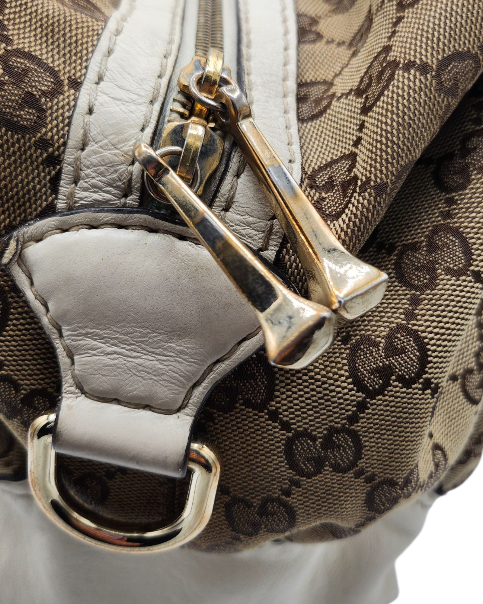 Gucci Canvas Horsebit Boston Bag