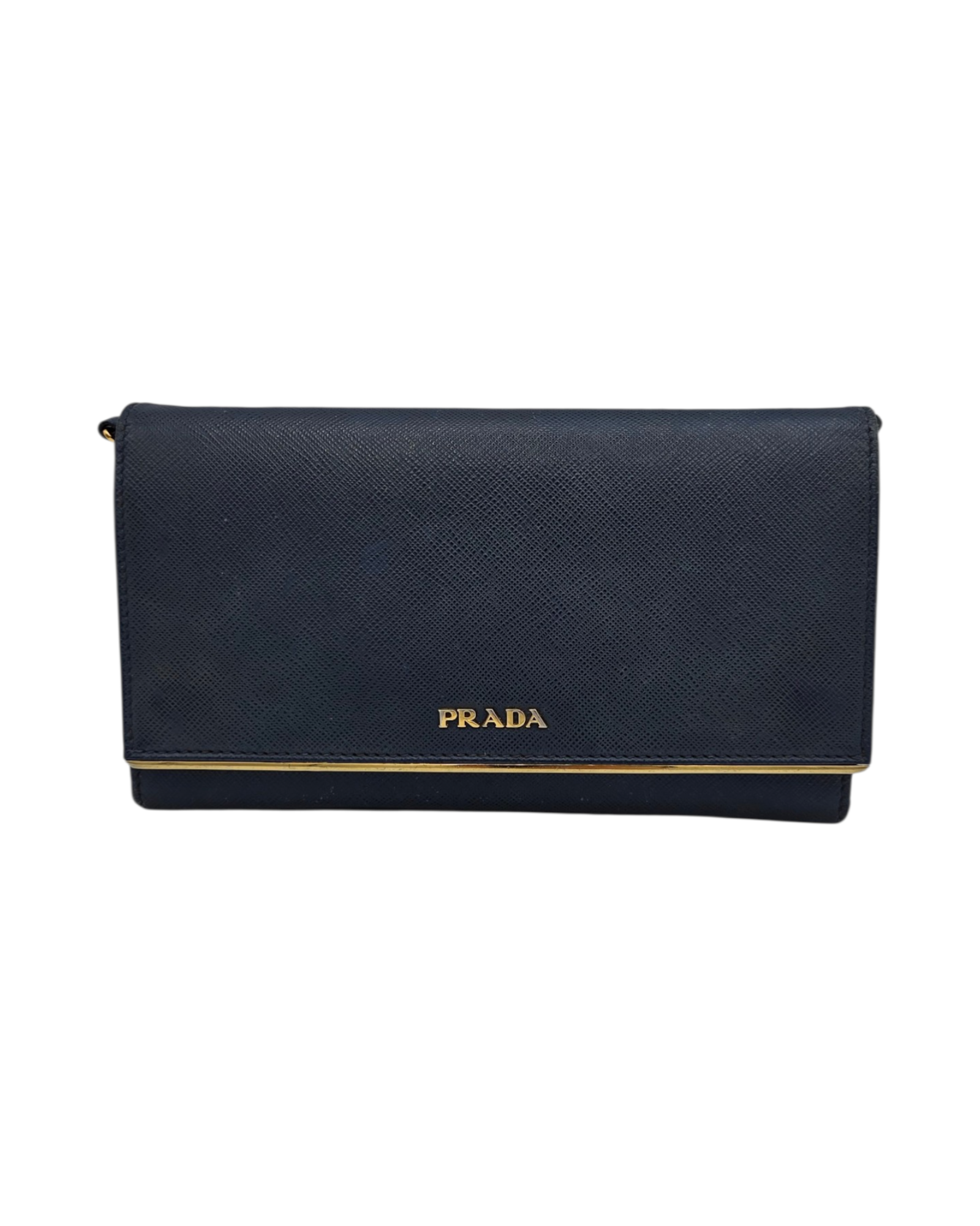 Prada Wallet on Chain Saffiano Bluette