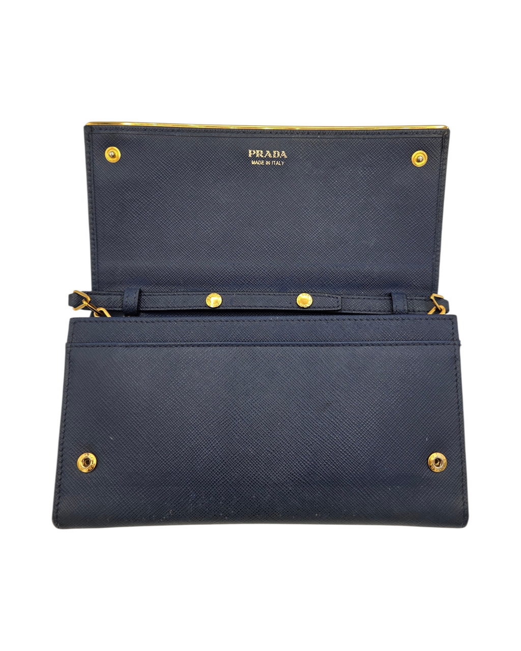 Prada Wallet on Chain Saffiano Bluette
