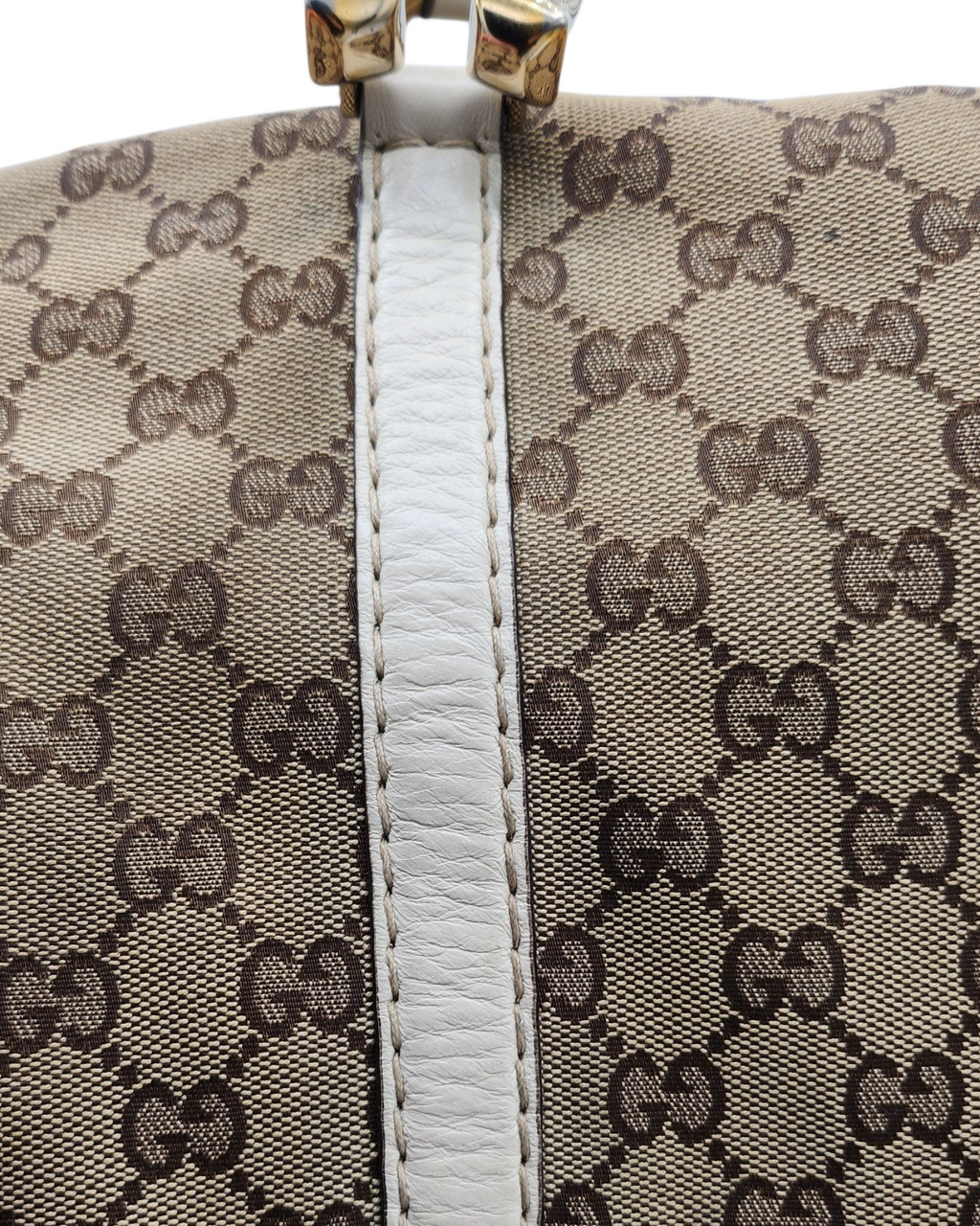 Gucci Canvas Horsebit Boston Bag