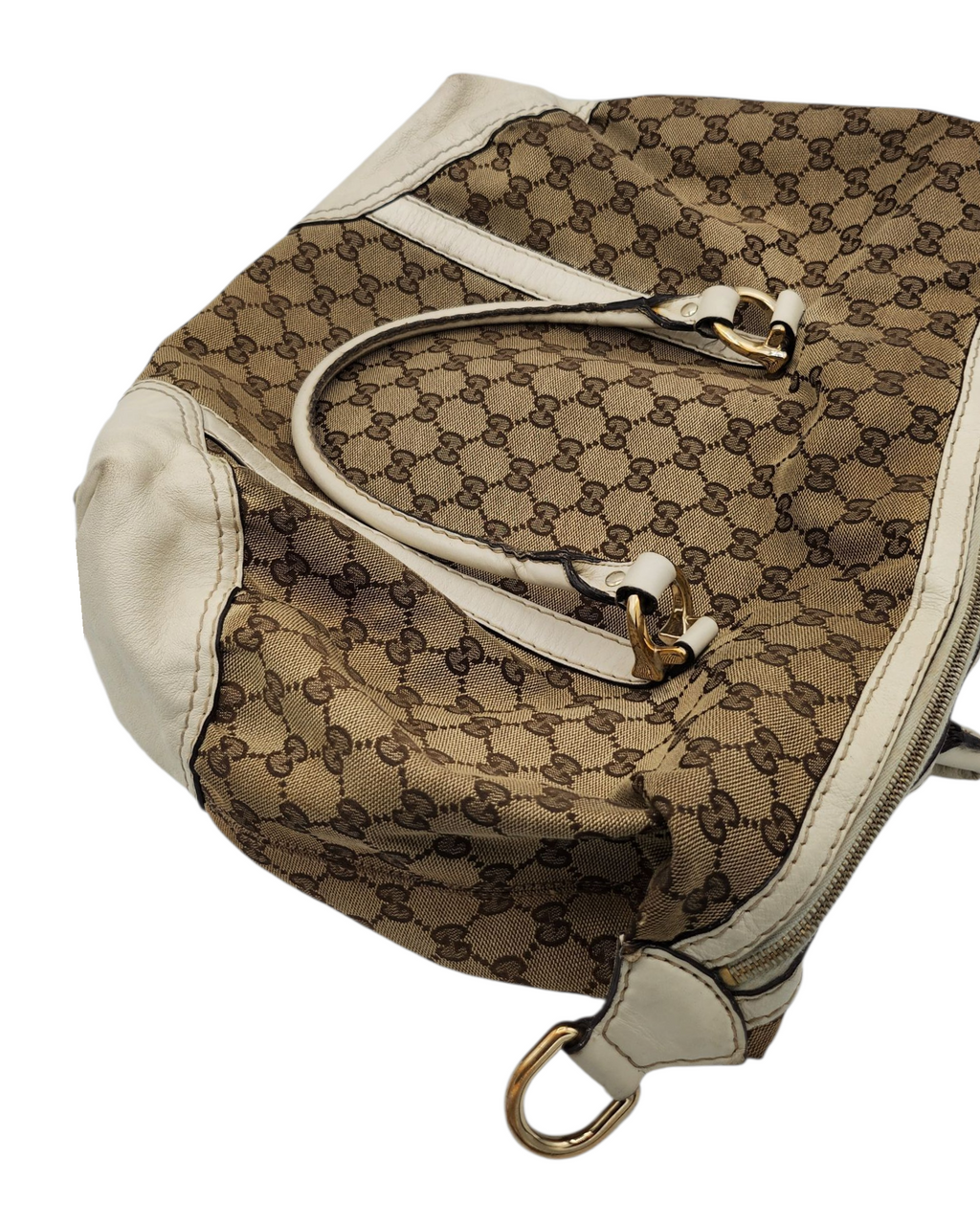 Gucci Canvas Horsebit Boston Bag