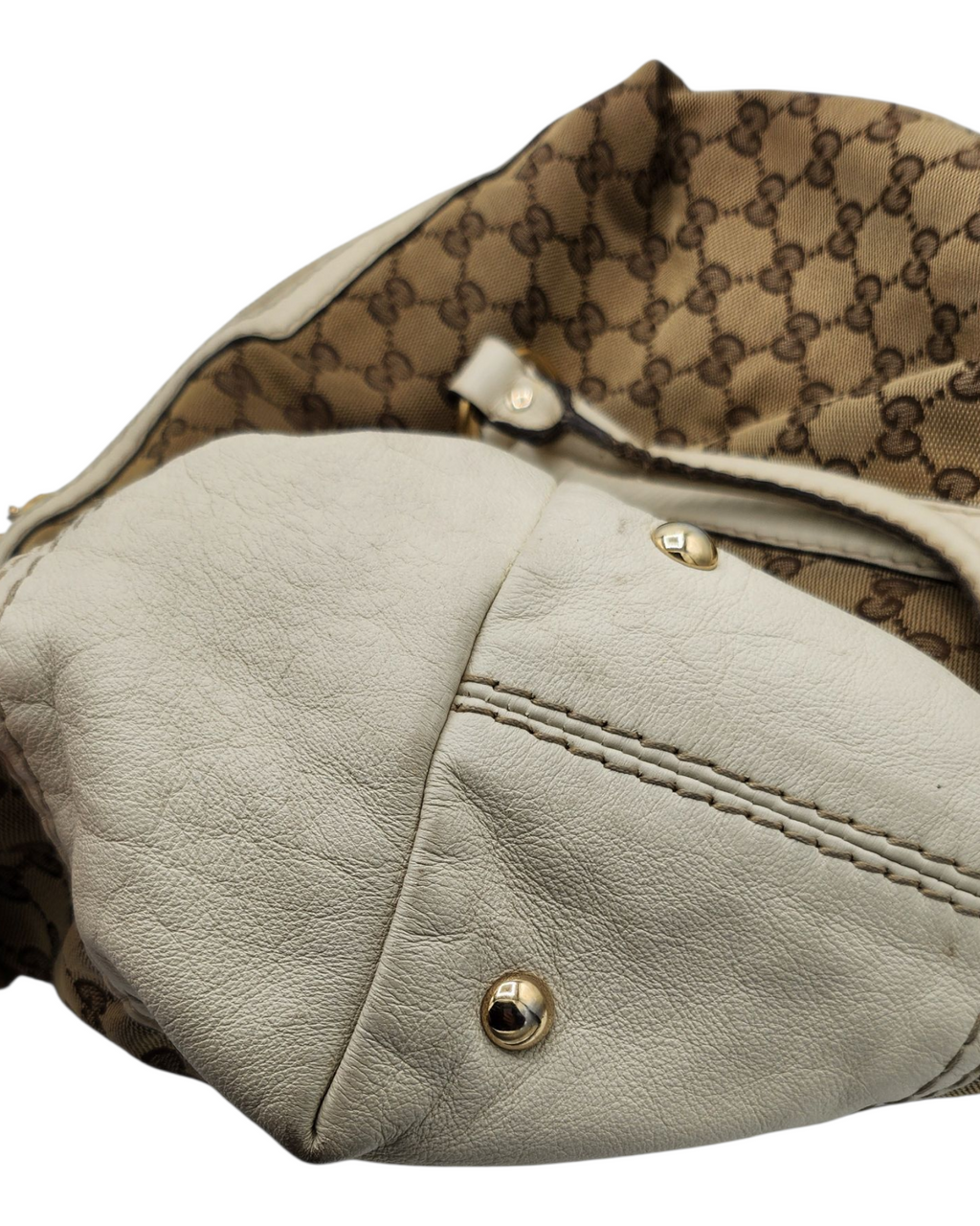 Gucci Canvas Horsebit Boston Bag