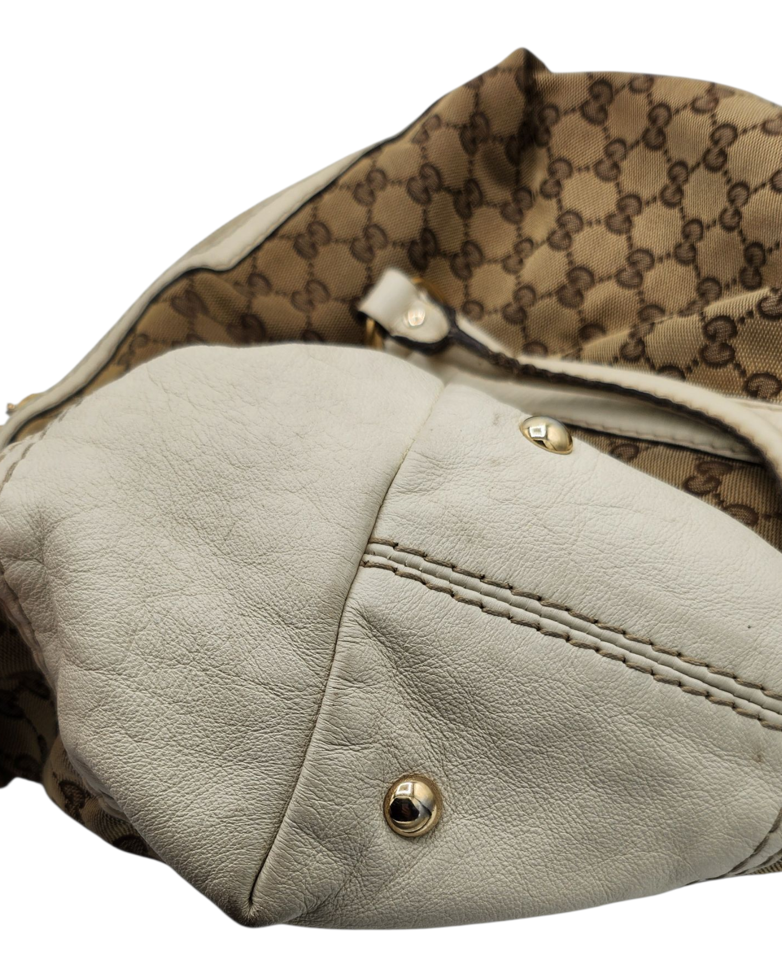 Gucci Canvas Horsebit Boston Bag