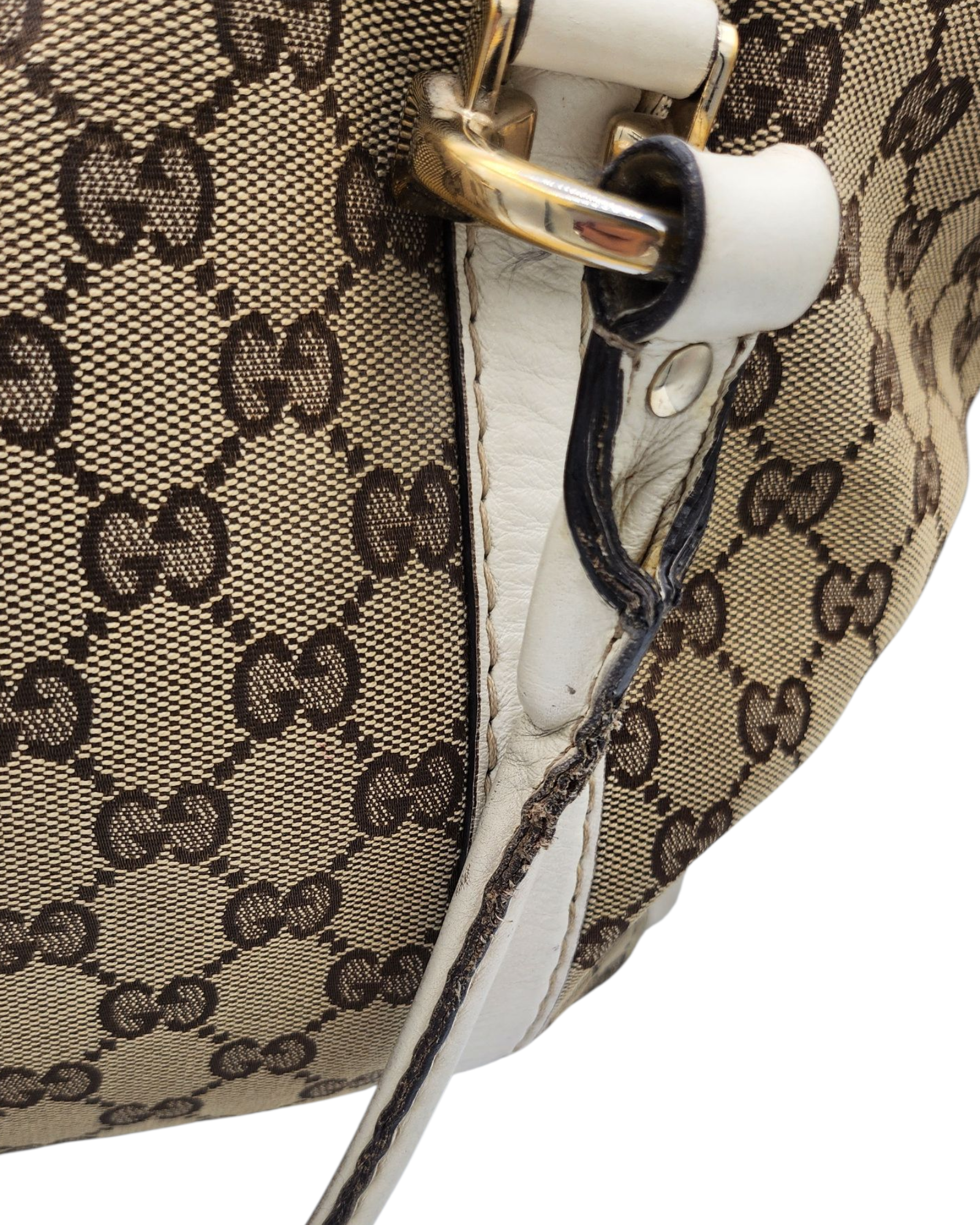 Gucci Canvas Horsebit Boston Bag