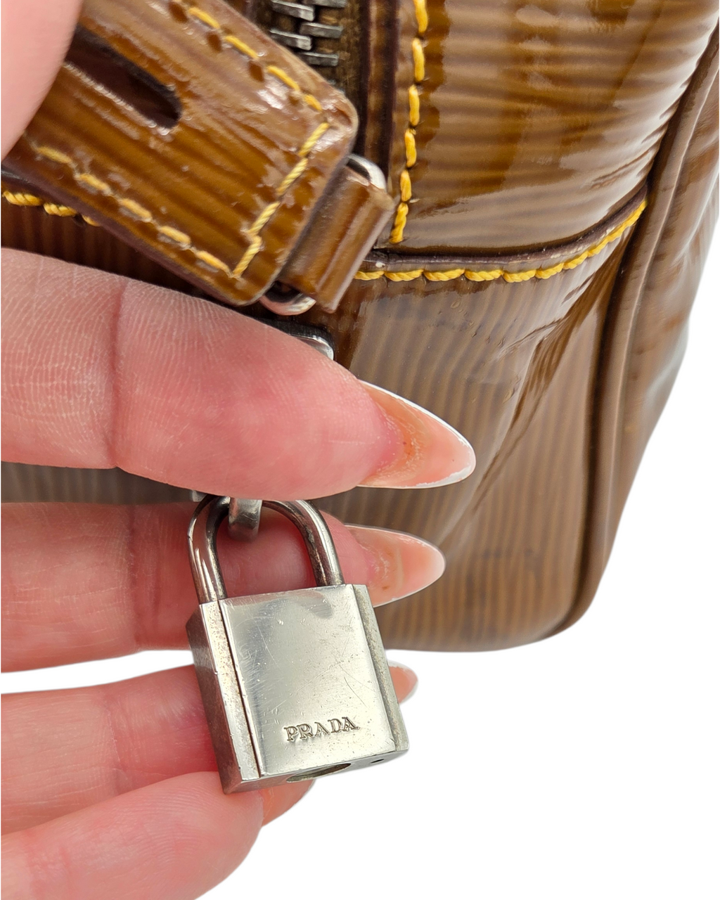 Prada Vernice Bauletto Shoulder Bag