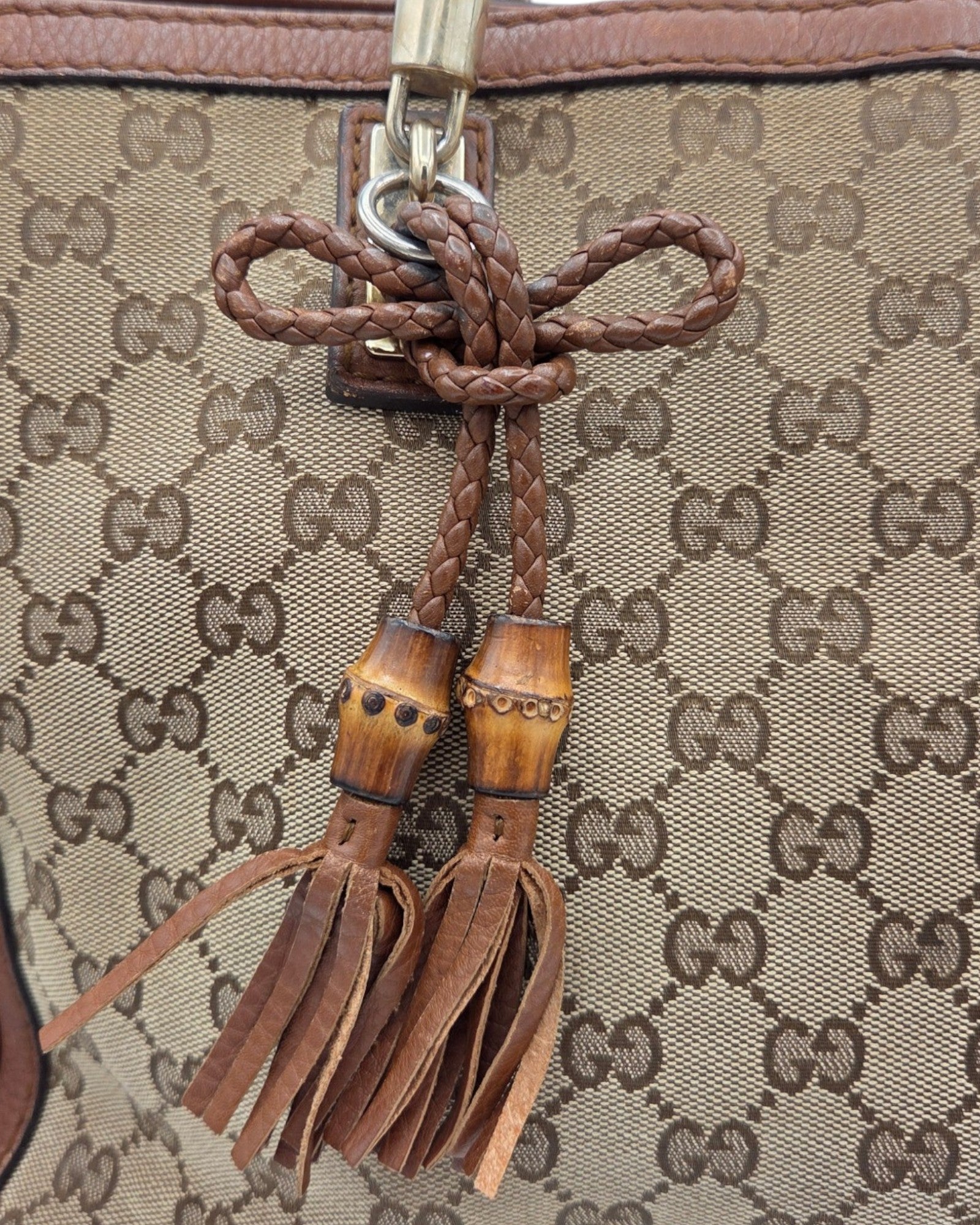 Gucci GG Canvas Bella Tote Bag Braun