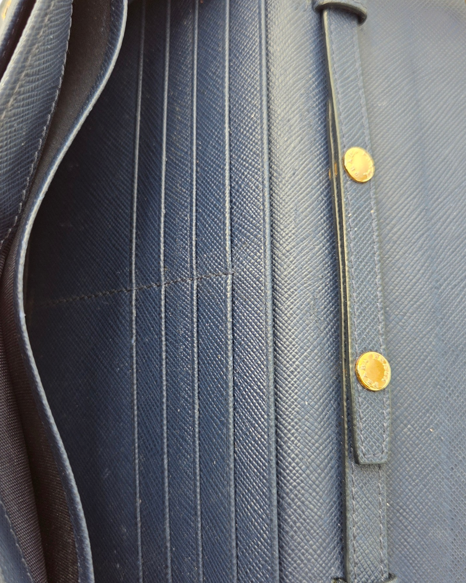 Prada Wallet on Chain Saffiano Bluette