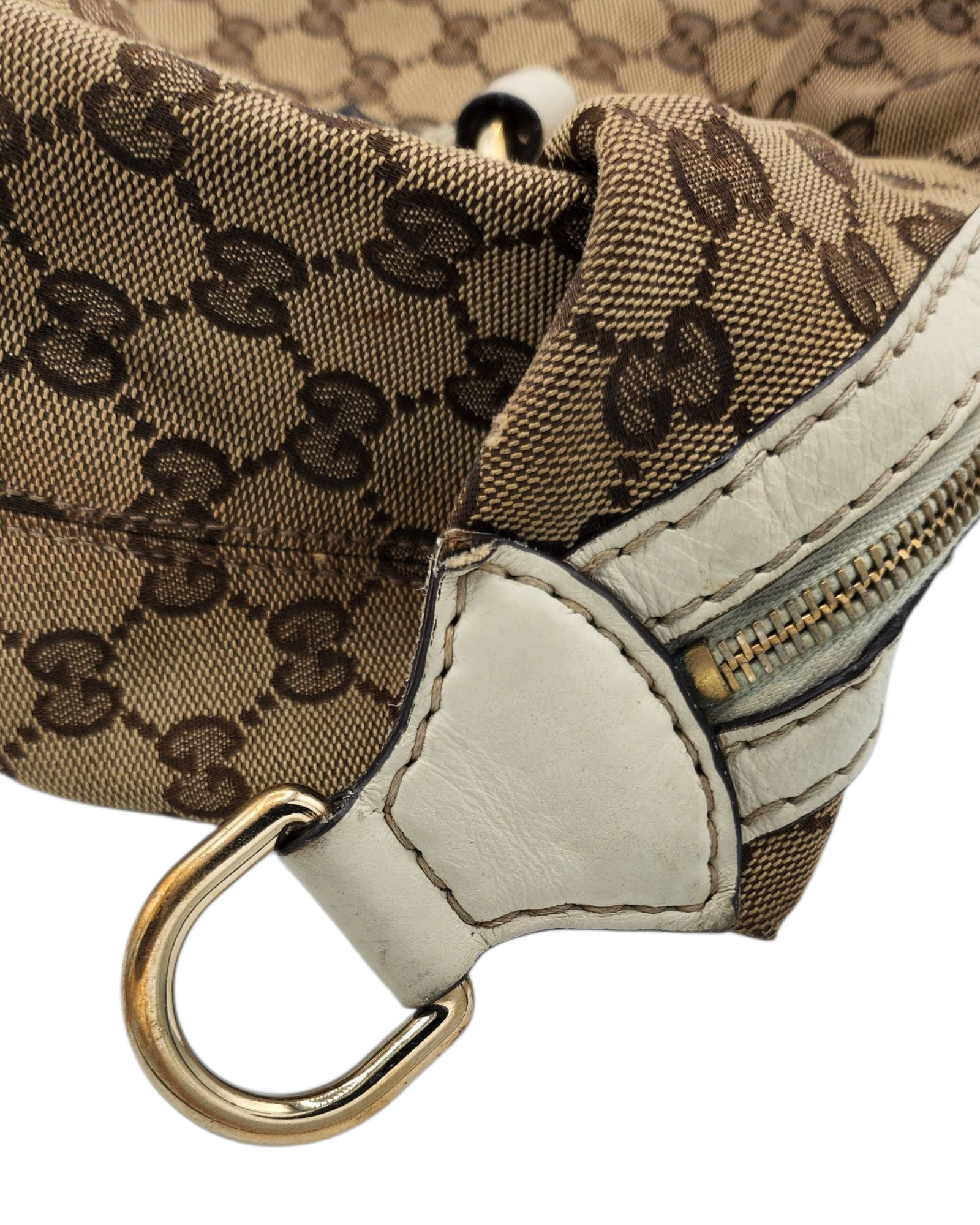 Gucci Canvas Horsebit Boston Bag