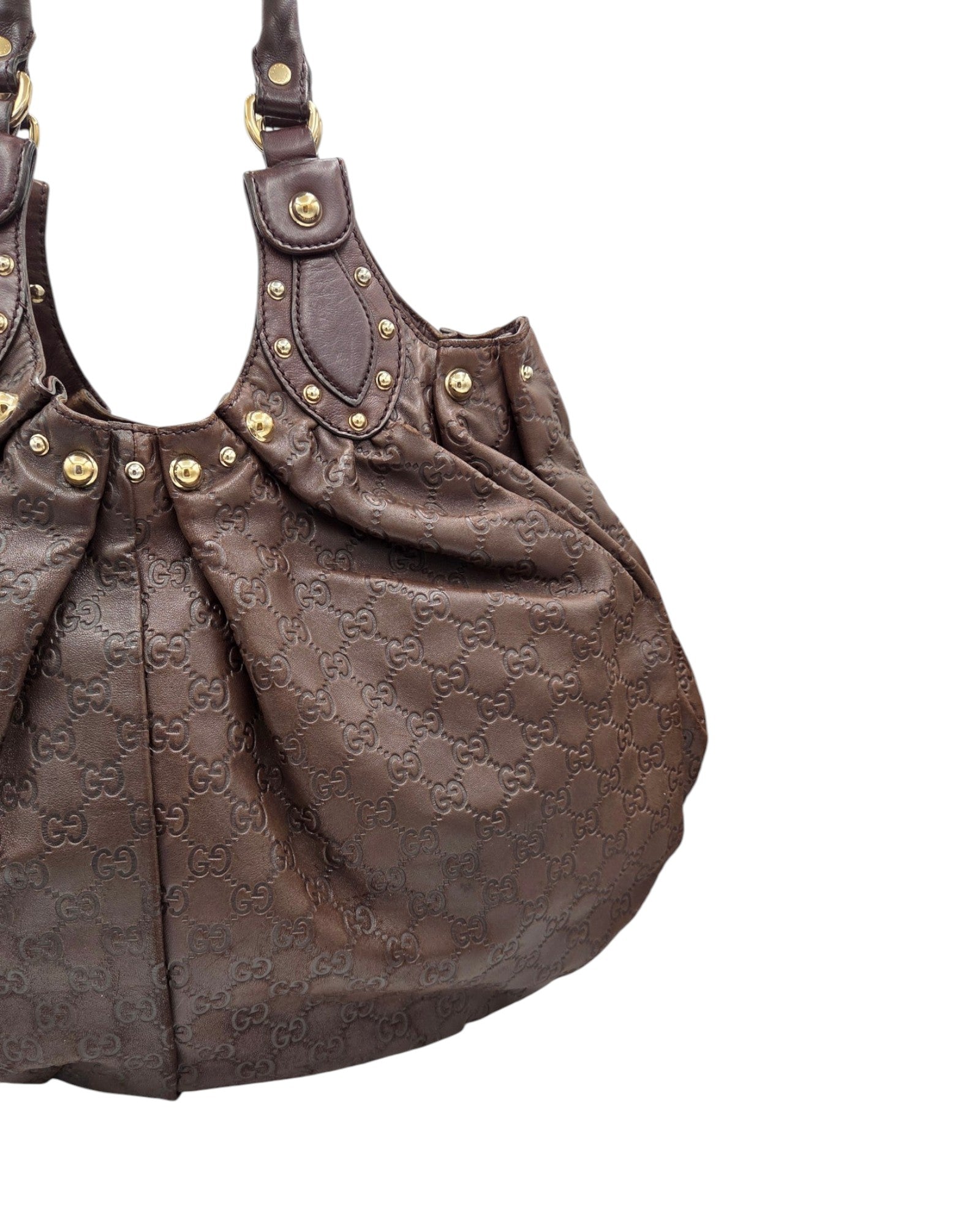Gucci Guccissima Pelham Hobo Bag Braun Leder