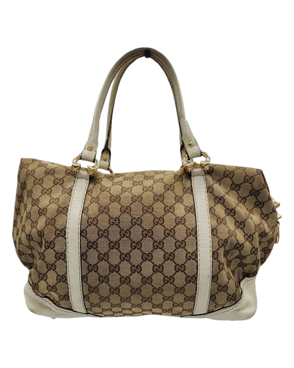 Gucci Canvas Horsebit Boston Bag