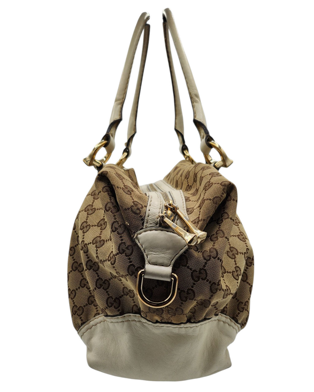 Gucci Canvas Horsebit Boston Bag