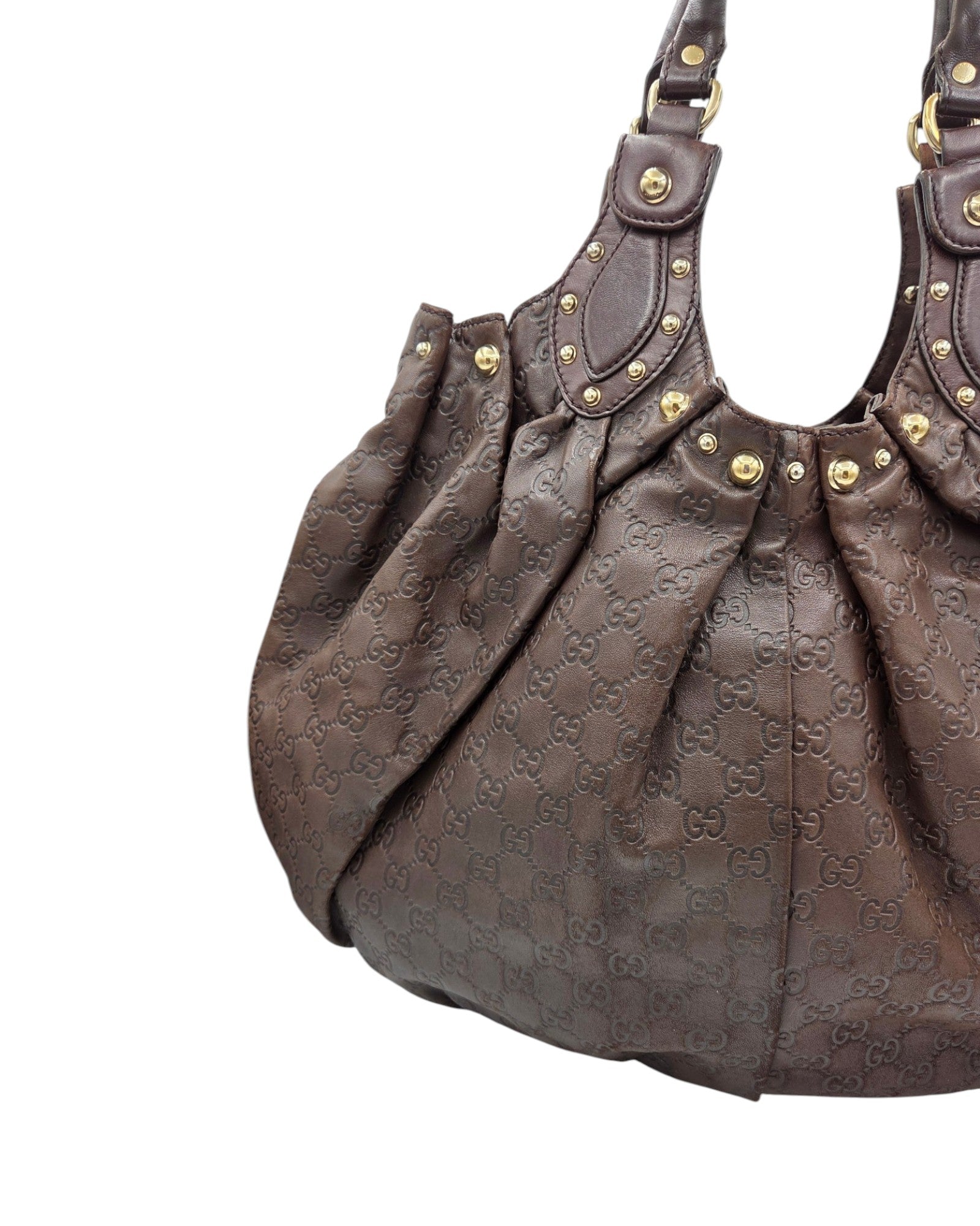 Gucci Guccissima Pelham Hobo Bag Braun Leder