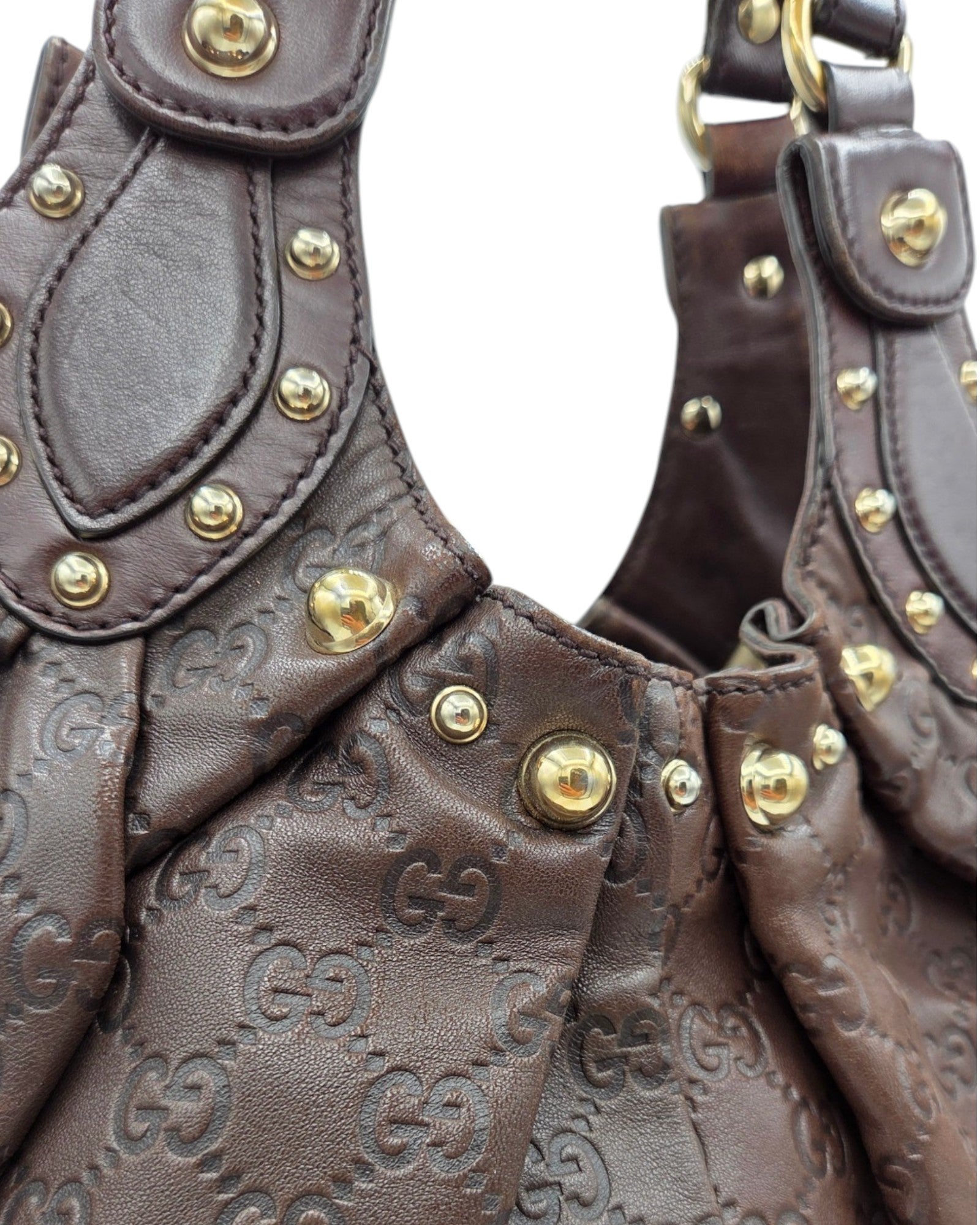 Gucci Guccissima Pelham Hobo Bag Braun Leder