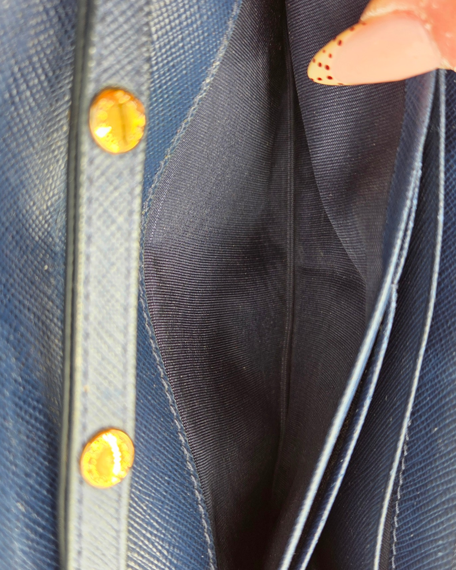 Prada Wallet on Chain Saffiano Bluette
