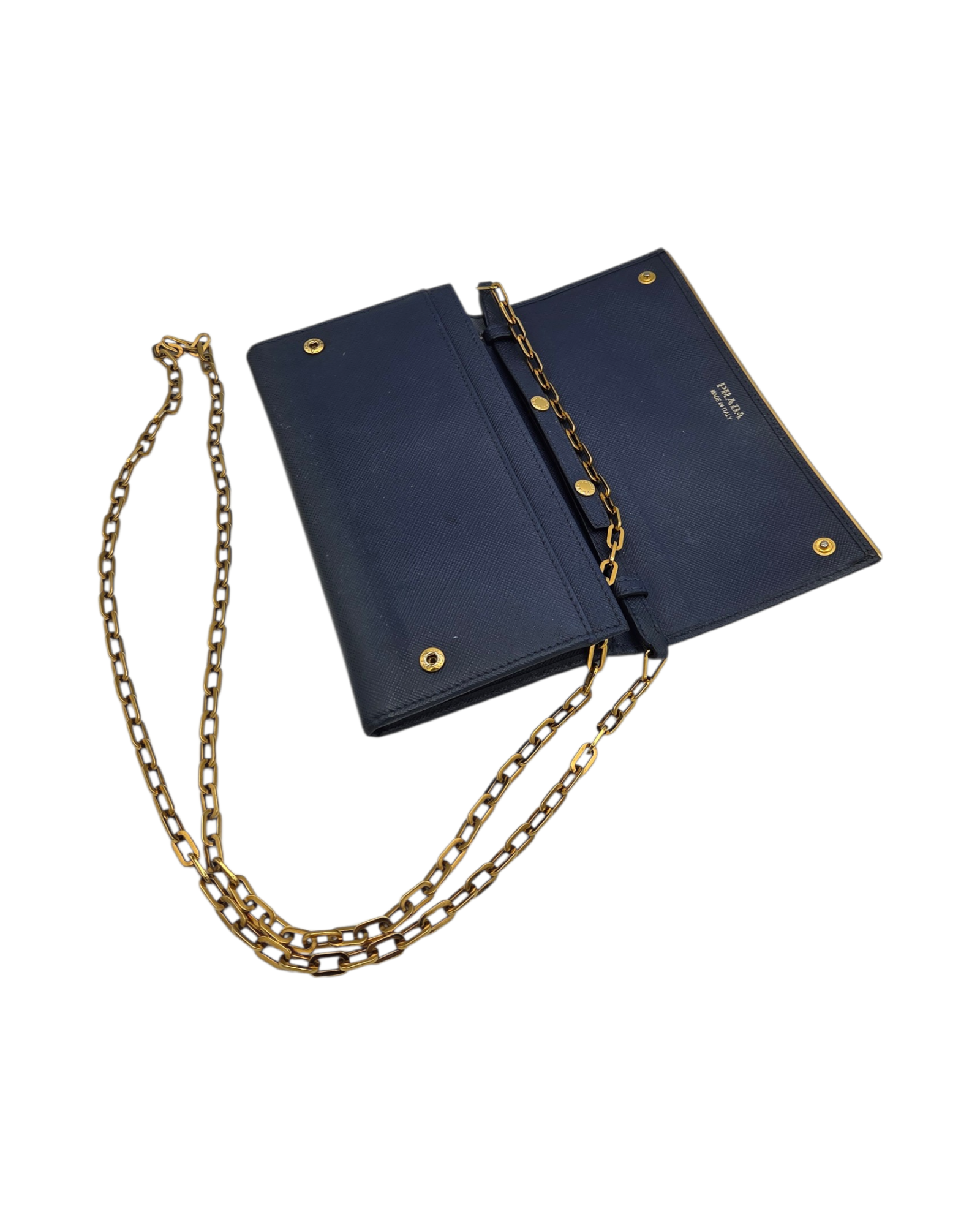 Prada Wallet on Chain Saffiano Bluette