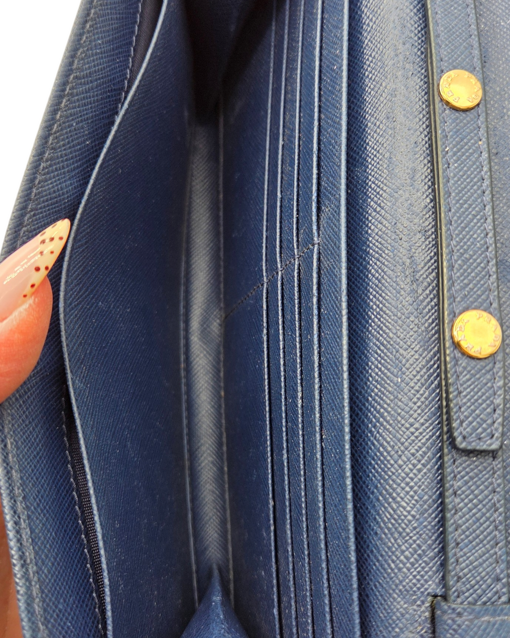 Prada Wallet on Chain Saffiano Bluette