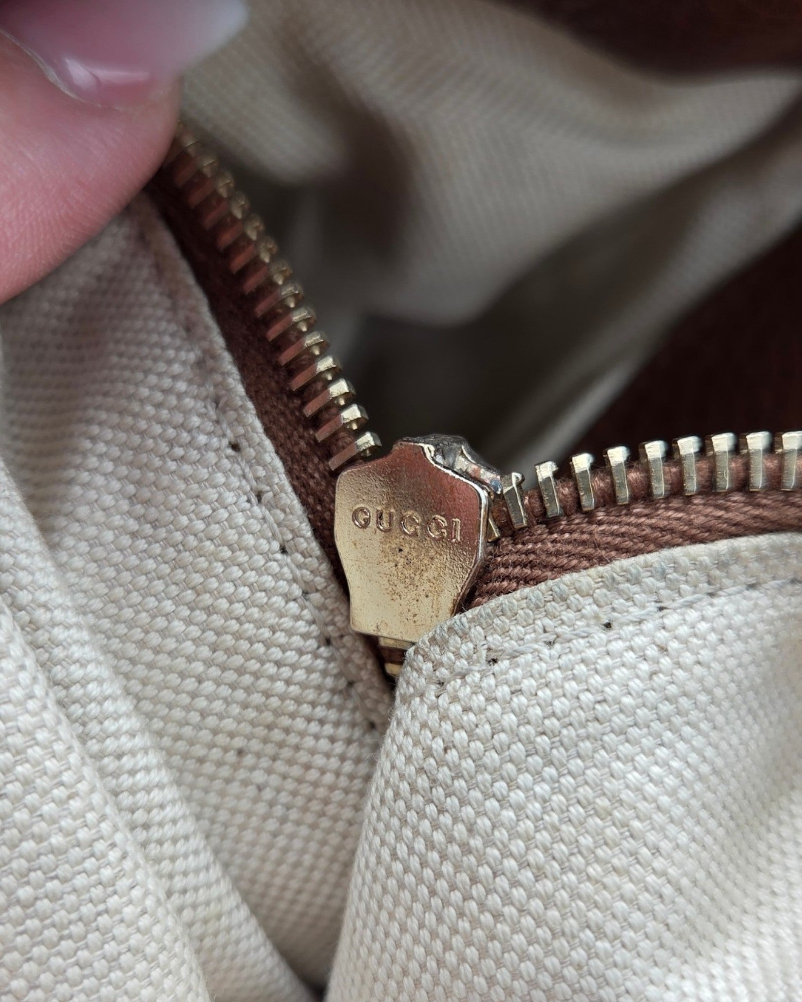 Gucci GG Canvas Bella Tote Bag Braun