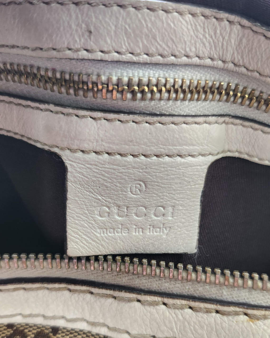 Gucci Canvas Horsebit Boston Bag
