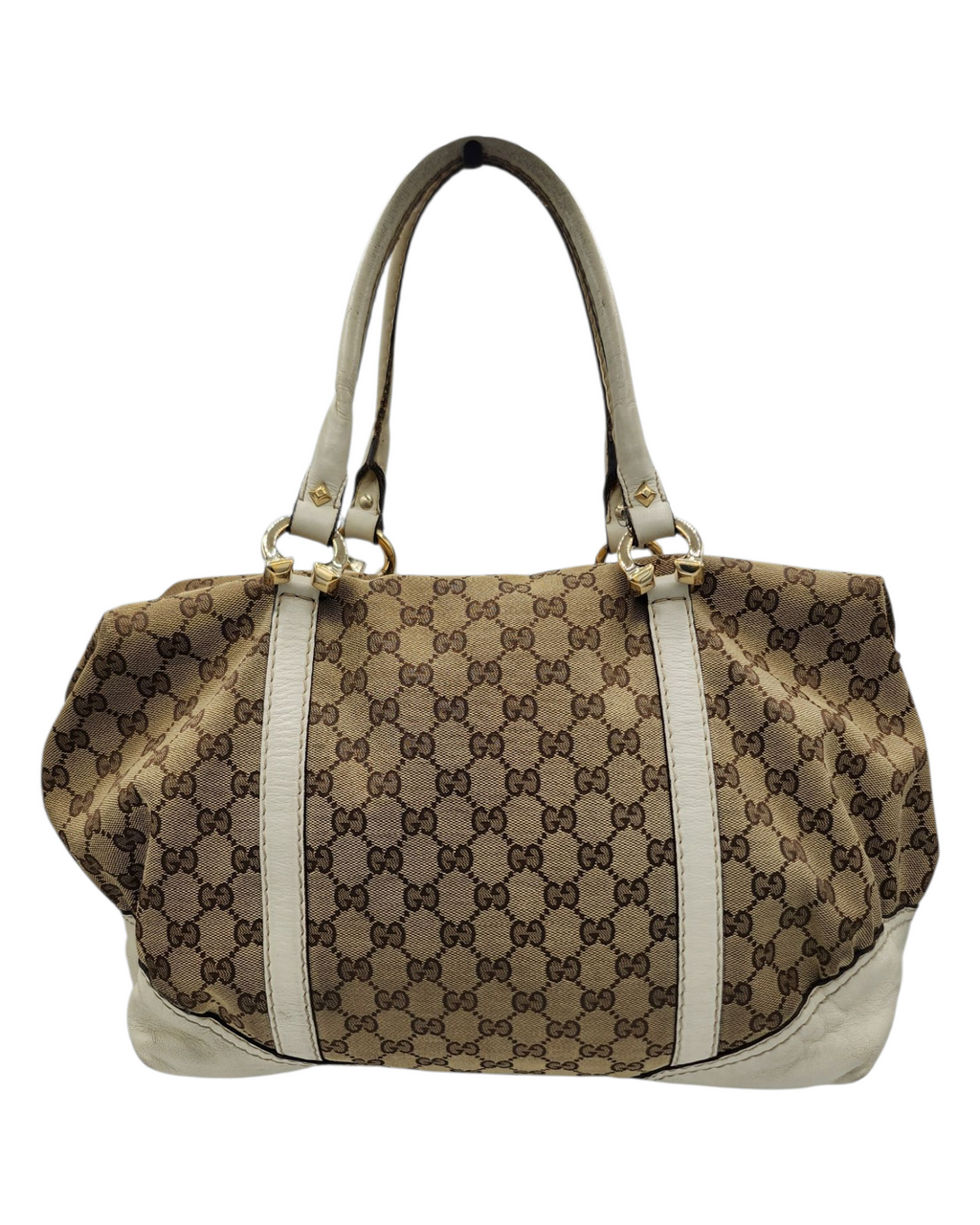 Gucci Canvas Horsebit Boston Bag