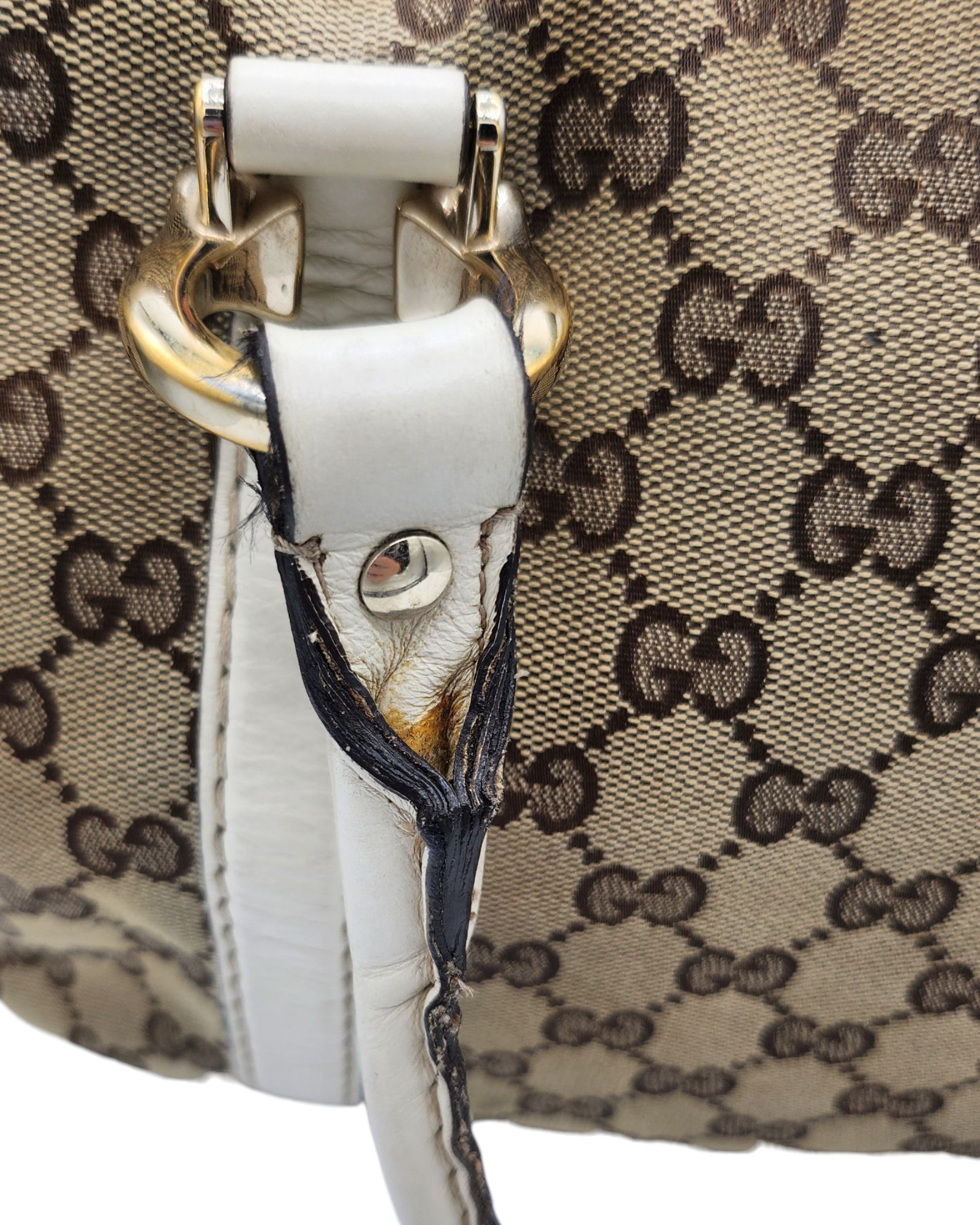 Gucci Canvas Horsebit Boston Bag