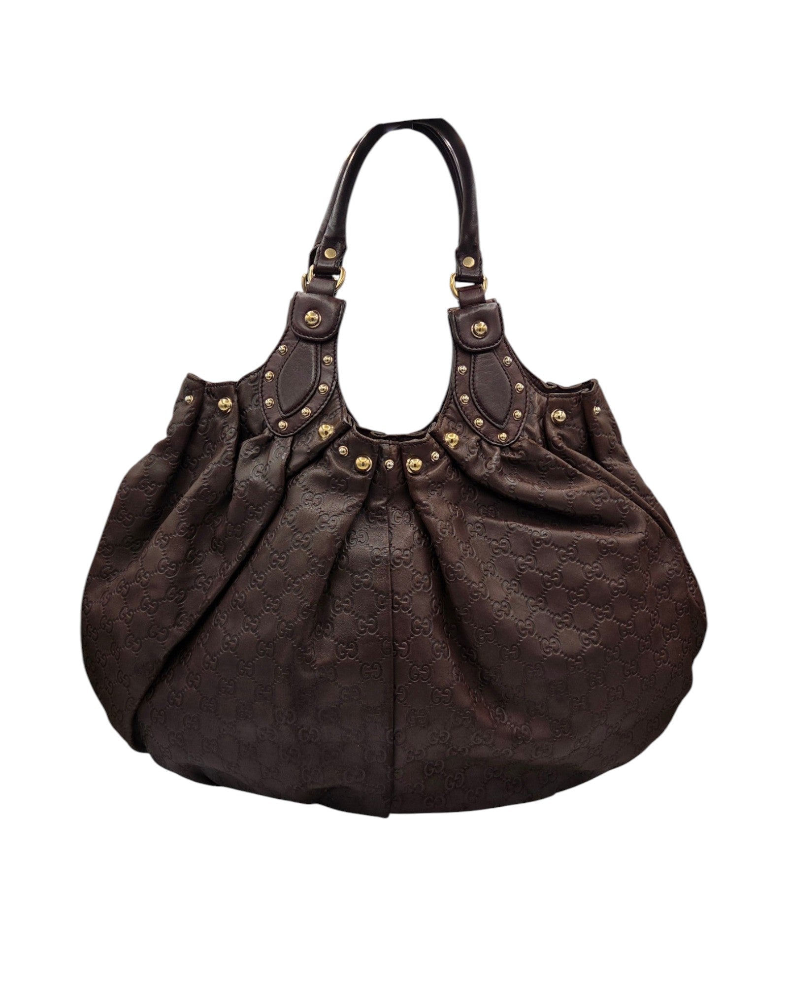 Gucci Guccissima Pelham Hobo Bag Braun Leder