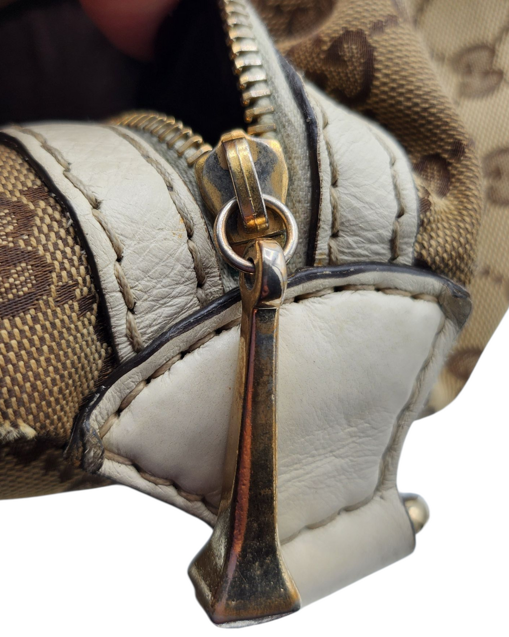 Gucci Canvas Horsebit Boston Bag