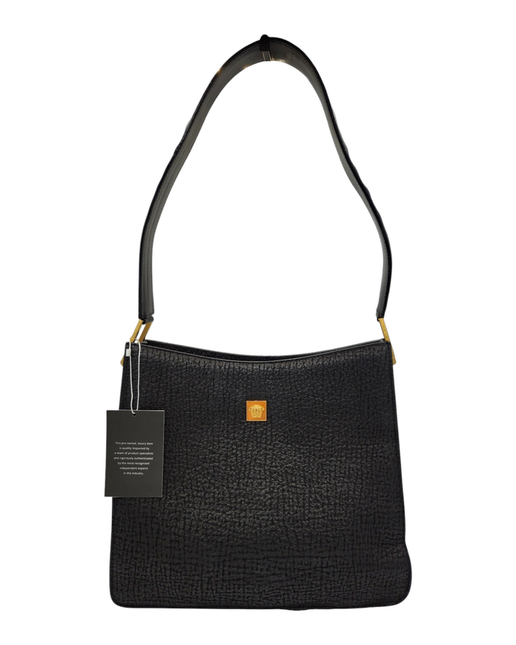 Versace Schultertasche aus Leder in schwarz