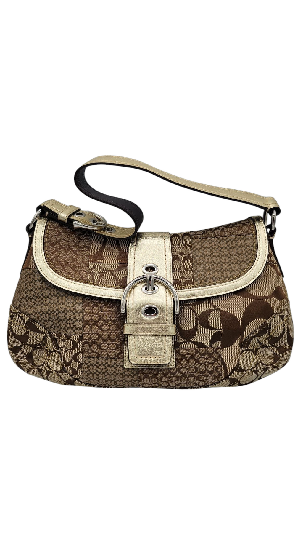 vintage coach soho schultertasche mit patchworkmuster