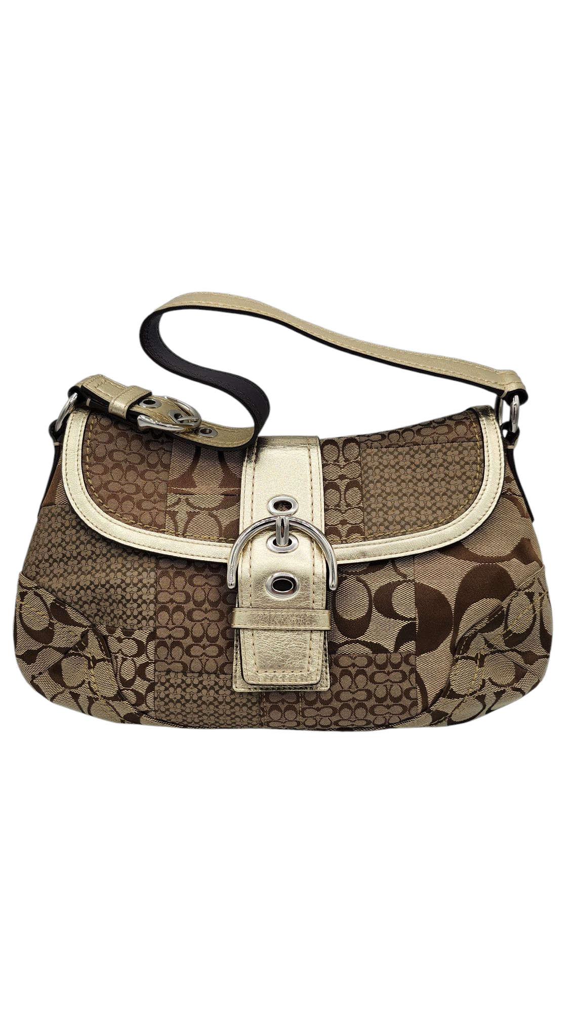 vintage coach soho schultertasche mit patchworkmuster